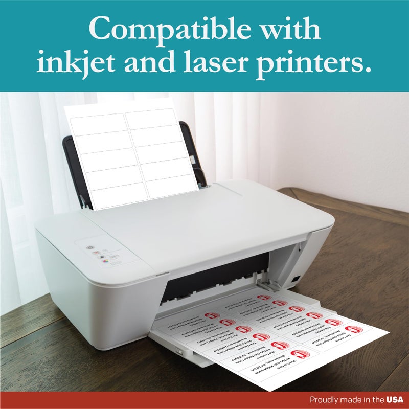 Premium Label Supply White Sticker Address Labels - 4 "" x 1.5 "" - Laser/Inkjet Compatible - (12 per Sheet), 100 Sheets - 1,200 Total Adhesive Labels - Image 5